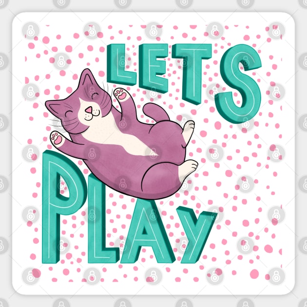 Let's Play Cat Sticker by Drawn to Cats